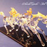 Trophée cheval en verre - Sculpture 2016 - Trois chevaux en verre plein façonnés au chalumeau - Art Verrier